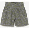 Short Le Temps des Cerises Bermuda fost kaki &agrave; motif fleuri Vert
