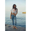 Jeans Le Temps des Cerises Jeans 400/17 mom basic taille haute 7/8&egrave;me destroy bleu Bleu