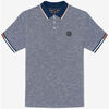 T-shirt Le Temps des Cerises Polo polar en jersey chin&eacute; bleu marine Bleu