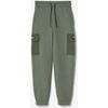 Pantalon enfant Le Temps des Cerises Jogging bi-mati&egrave;re outobo kaki Vert