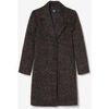 Manteau Le Temps des Cerises Manteau mi-long agathe &agrave; motif l&eacute;opard Marron