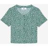 T-shirt enfant Le Temps des Cerises Top siloegi &agrave; motif floral vert Vert