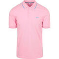 T-shirt Sun68 Polo Petites Rayures Collar Rose Clair