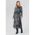 Robe Le Temps des Cerises Robe longue seraphy noire &agrave; motif cachemire Noir Grenoble