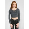 T-shirt enfant Le Temps des Cerises Crop top albegi gris