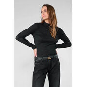 Pull Le Temps des Cerises Pull cruza noir brillant