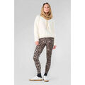 Pantalon Le Temps des Cerises Legging zayn &agrave; motif l&eacute;opard Marron Grenoble