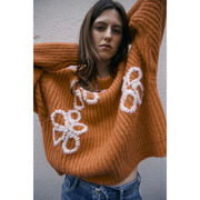 Pull Le Temps des Cerises Pull flower orange