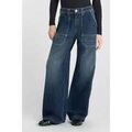 Jeans sur Grenoble : Jeans flare / larges Le Temps des Cerises Jeans wide leg woldy taille haute bleu