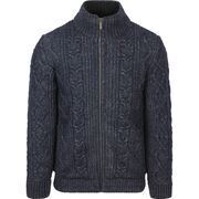 Pull State Of Art Cardigan Cable Zip Melange Marine