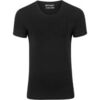T-shirt Garage Stretch Basique Noir Col rond profond