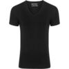 T-shirt Garage Stretch Basique Noir Col-V Profond