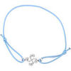 Bracelets Bijoux Basques Bracelet croix basque argent sur &eacute;lastique bleu ciel Blanc