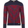 Tee-shirts sur Grenoble : T-shirt Armor Lux Port-Louis T-Shirt Rayures Bleu Fonc&eacute; Rouge Bleu