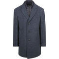 Vestes sur Grenoble : Veste Suitable Manteau Mix Laine Twill Bleu Fonc&eacute; Bleu