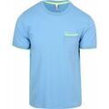 T-shirt Sun68 Piqu&eacute; T-Shirt Fluo Rayures Bleu Clair Bleu