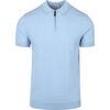 T-shirt Suitable Knitted Polo Demi-Zip Bleu Clair