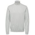 Pulls/Sweat sur Grenoble : Pull Selected Noos Berg Roll Neck Knit - Light Grey Melange