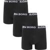 Cale&ccedil;ons Bj�rn Borg Boxers Cotton Stretch 3-Pack Noir Noir