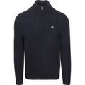 Pull Gant Halfzip Laine D'Agneau Sweater Cable Marine