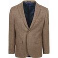 Vestes sur Grenoble : Veste Suitable Colbert Herringbone Laine M&eacute;rinos Marron Clair Beige