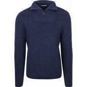 Pull Knowledge Cotton Apparel ConnaissancesCotton Apparel Half Zip Pullover Merino Navy