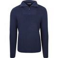 Pulls/Sweat sur Grenoble : Pull Knowledge Cotton Apparel ConnaissancesCotton Apparel Half Zip Pullover Merino Navy