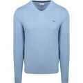 Pull Mcgregor Pull Laine Merinos Col-V Bleu Ice