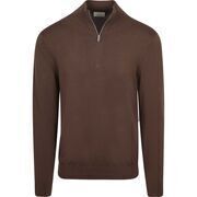 Pull Profuomo Pullover Half Zip Luxury Basic Marron