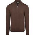 Pull Profuomo Pullover Half Zip Luxury Basic Marron