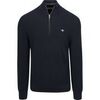 Pull Gant Half Zip Pull Micro Textured Marine