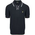 Polo Lyle & Scott Polo en maille Lyle Scott Bord&eacute; Bleu marine fonc&eacute; Bleu Grenoble
