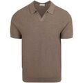 Polos sur Grenoble : Polo Profuomo Polo Riva Luxury Textur&eacute; Taupe Marron