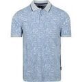 Polos sur Grenoble : Polo State Of Art Polo Imprim&eacute; Feuillage Bleu Clair Bleu