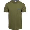 Tee-shirts sur Grenoble : T-shirt Sun68 T-shirt Piqu&eacute; Ray&eacute; Fluo Kaki Vert