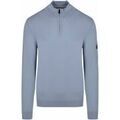Sweat-shirt Suitable Race Pull Demi-Zip Steel Blue