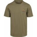 Tee-shirts sur Grenoble : T-shirt Knowledge Cotton Apparel T-shirt Imprim&eacute; Olive Vert