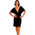Robes sur Grenoble : Robe courte Selmark Robe de plage manches courtes d&eacute;collet&eacute; profond COMPLEMENTOS Noir