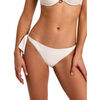 Maillots de bain Selmark Bas maillot slip de bain taille basse &agrave; nouettes NAUTILUS Blanc