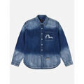 Chemises/chemisettes sur Grenoble : Chemise Evisu 2ESHTM6SL1022 HT WASHED DENIM LS SHIRT-INDM MID TONE INDIGO