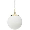 Luminaire sur Grenoble : Lustres, suspensions et plafonniers Atmosphera Lampe suspendue boule blanche en verre et m&eacute;tal dor&eacute; Blanc Unique. . Maison & D&eacute;co > Lustres, suspensions et plafonniers.
