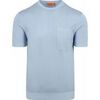 T-shirt Suitable Knitted T-shirt Pocket Compact Bleu Clair