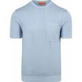 T-shirt Suitable Knitted T-shirt Pocket Compact Bleu Clair