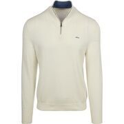 Pull Mcgregor Pull Demi-Zip Coton-Cachemire Blanc Cass&eacute; Beige