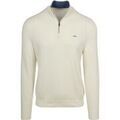 Pull Mcgregor Pull Demi-Zip Coton-Cachemire Blanc Cass&eacute; Beige