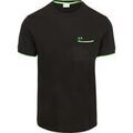 Tee-shirts sur Grenoble : T-shirt Sun68 T-shirt Piqu&eacute; Ray&eacute; Fluo Noir Noir