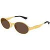 Lunettes de soleil Bottega Veneta BV1456S Lunettes de soleil, Or/Marron, 55 mm Dor&eacute;