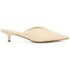 T-shirt Vera Collection Mules &agrave; bout pointu et petit talon, Ivoire Beige