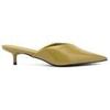 T-shirt Vera Collection Mules &agrave; bout pointu et petit talon, Olive Vert