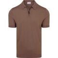 Polos sur Grenoble : Polo Suitable Knitted Polo Demi-Zip Dan Tabacco